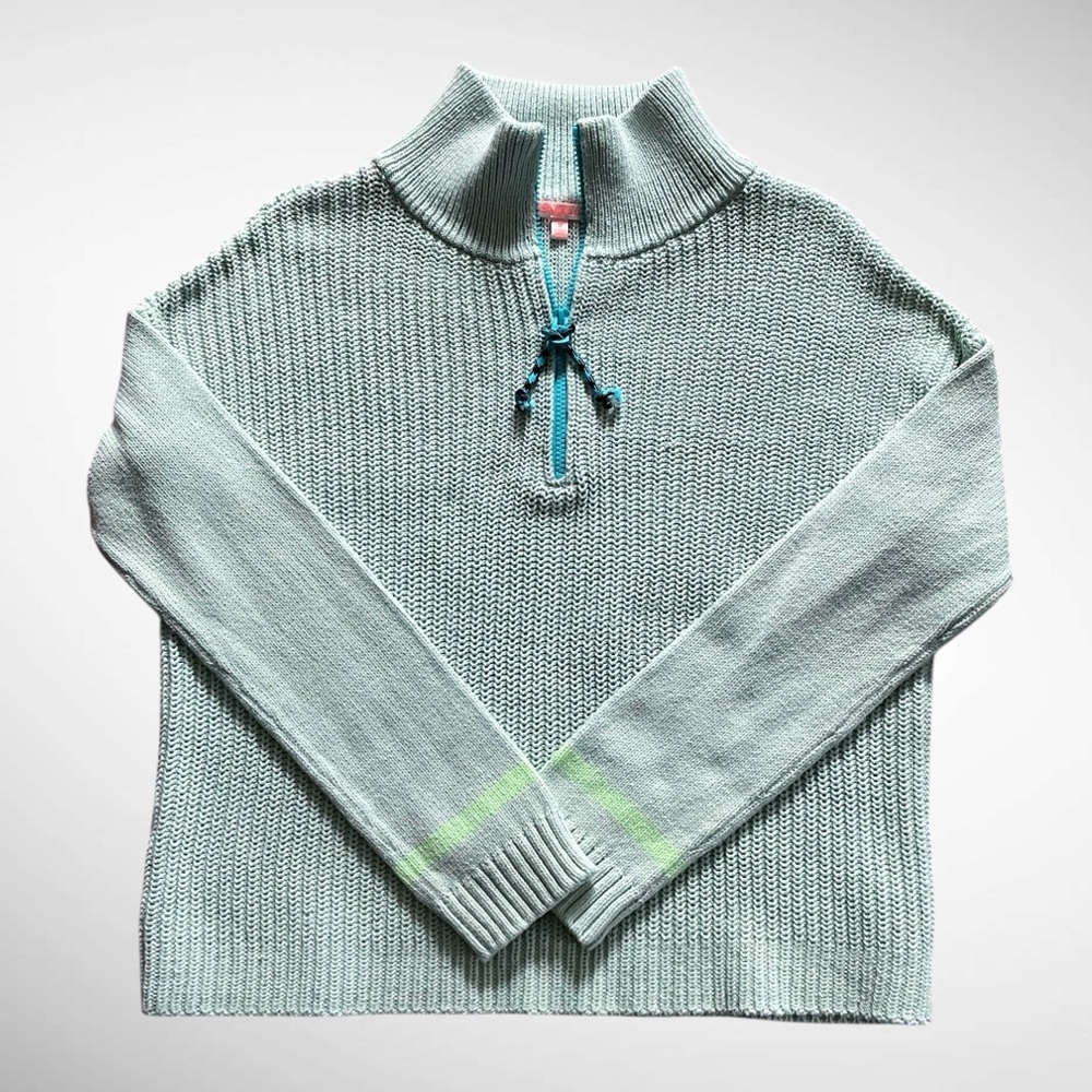 Lisa Todd High Life Half-Zip Long-Sleeve Sweater Back Stripes - Picture 11 of 12